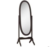 Miroir sur pied - HOMCOM - style shabby chic - inclinaison réglable - 48 x 46 x 147 cm - café
