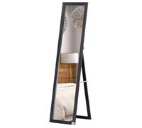 Miroir sur pied - miroir sol pleine longueur - HOMCOM - rectangulaire dressing chambre salon - bois - 37x37x154cm - noir