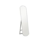 HOMCOM Miroir sur Pied arqué 150 cm, Grand Miroir avec étagère de Rangement, Montage Mural ou sur Pied, pour Chambre, entrée, Couloir, Blanc