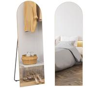 Miroir sur pied ou mural dim. 50L x 150H cm ton doré