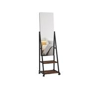 HOMCOM - Miroir sur pied - Verre - 42x37x155cm - Brun Rustique