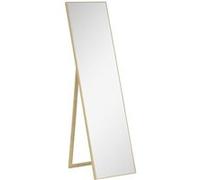 HOMCOM Miroir rectangulaire sur Pied Miroir de Sol pour vestiaire Salon Salle de Bain Couloir - 40l x 47P x 147H cm - Naturel