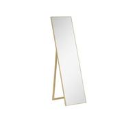 HOMCOM Miroir rectangulaire sur Pied Miroir de Sol pour vestiaire Salon Salle de Bain Couloir - 40l x 47P x 147H cm - Naturel