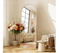 Miroir sur Pied Voûté 164x54cm -Verre Sécurit-Support Réglable et Stable - Miroir de Sol -Miroir Mural -Pour Salon/Chambre -Doré