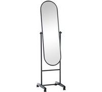 Miroir sur pieds Nane avec roulettes , Noir Noir G