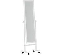 CLP Miroir Inclinable en Bois Yolanda à roulettes - Miroir Élégant pour la Salle de Bain ou Chambre 150 x 45 cm - Couleur au Choix:, Couleur:Blanc