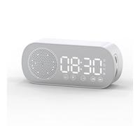 Miroir Surface Sans Fil Haut-parleur Musique Radio Rechargeable Réveil Numérique Subwoofer Carte TF Pour Chambre Studio Bureau Décor