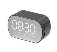 Miroir Surface Sans Fil Haut-parleur Musique Radio Rechargeable Réveil Numérique Subwoofer Carte TF Pour Chambre Studio Bureau Décor