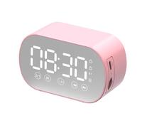 Miroir Surface Sans Fil Haut-parleur Musique Radio Rechargeable Réveil Numérique Subwoofer Carte TF Pour Chambre Studio Bureau Décor