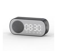 Miroir Surface Sans Fil Haut-parleur Musique Radio Rechargeable Réveil Numérique Subwoofer Carte TF Pour Chambre Studio Bureau Décor