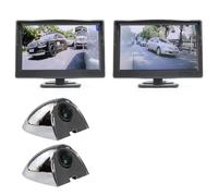 Miroir Surveillance Numérique Vue Latérale Voiture AHD 5 Pouces Caméra d'angle Mort Vue Latérale HD 720P Vision Nocturne Caméras De Recul Voiture(Chrome)