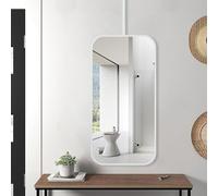 Miroir suspendu rectangulaire au plafond, miroir à cadre en métal blanc, salle de bains, toilettes, chambre à coucher, couloir, salon, miroir à flèche, miroir décoratif en verre simple ( Size : 50cmx7