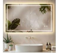 Miroir - TECTAKE - Miroir de salle de bain rectangulaire LED CLARA réglable avec 3 couleurs de lumière - 60 x 100 cm