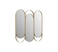 Miroir triptyque art déco en métal - L.76 x H. 69.5 cm - Doré - JICHIMI