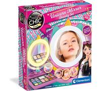 Miroir- Trousse À Maquillage- 6 Ans - Avec Cercle Lumineux, Console Avec Maquillage Lavable Et Pinceaux Professionnels, Ensemble Cosmétique, Maquillage Sûr Et Testé - Crazy Chic Unicorn