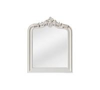 Miroir trumeau avec moulures en bois de paulownia - L. 80 x H. 100 cm - Blanc mat - NOVARA