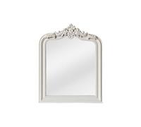 Miroir trumeau avec moulures en bois de paulownia - L. 80 x H. 100 cm - Blanc mat - NOVARA