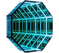 Miroir Tunnel Lumière, Télécommande LED Infinity Cadre avec Lumière Multicolore Ing, Lumière Tunnel Coloration LED, Tunnel Miroir Lumière Lampe Fête Décoration Intérieure, 50cm