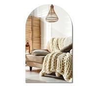Miroir Unique 50x90 cm Forme d’Arche avec Bord Biseauté Miroir Mural Suspendu sans Cadre pour Chambre Salle de Bain Style Moderne Salon Déco Intérieur Bords Polis Vertical et Horizontal