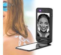 Miroir Uv Avec CaméRa Pour Test Et DéTection De La Protection Solaire, Miroir De Maquillage Portable Double Face Pour Sac à Main/Poche, Pour Le DéMaquillage Du Visage Avec DéTection De La,Black