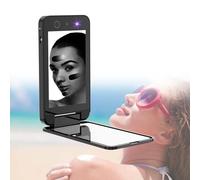 Miroir Uv Avec Chargeur Usb, Miroir De Maquillage De Voyage Intelligent Rechargeable - DéTection De La Protection Solaire Du Visage, Avec CâBle De Chargement Usb-C,Black