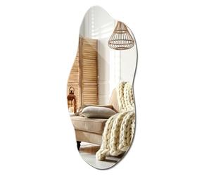 Miroir Vague Forme Ondulée Design Moderne pour Entrée Salon Asymétrique Irrégulier de Maquillage Vertical et Horizontal Style Scandinave Original Décoration Intérieure Suspendu 45x90 cm