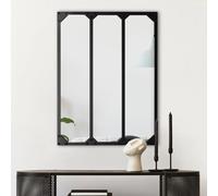 Miroir verrière 3 bandes vertical design industriel 60x80 cm Noir
