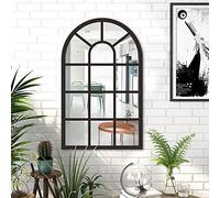 Miroir Verrière Arche, Miroirs Décoratifs pour Décoration Murale avec Cadre en Bois,miroirs Muraux Modernes, Miroir De Fenêtre Décoratif,Miroir Mural Léger Et Durable pour Intérieur/extérieur (Color