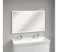 Miroir Villeroy & Boch Subway 3.0 A4631200 avec éclairage, capteur tactile, cadre en aluminium, 120 x 75 x 4,75 cm, blanc mat