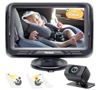 Miroir Voiture Bébé HD 1080P Retroviseur Voiture Bebe 5 Mins Easy Installation Crystal Night Vision Infant Travel Safety Kit Rohent N06