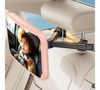 Miroir Voiture Bébé Retroviseur Siege Voiture Bebe: 100% Incassable Miroir Bébé Voiture, 360°Rotation Réglables Miroirs Auto Bébés, Miroir Siège Arrière Bébé, Accessoire pour Jeunes Parents-Rose