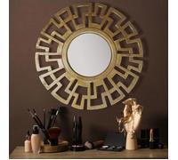 Miroir - WOHNLING - Art Déco - Métal Doré - 60 cm - Rond