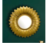 Miroir - WOHNLING - Tournesol Doré - 60 cm - Rond - Métal
