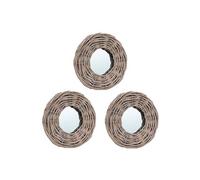 vidaXL Miroirs 3 pcs 15 cm Osier Brun