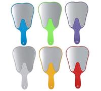 Miroirs à main 6pcs avec poignée, mignon miroir à main en forme de dent pour clinique dentaire, salon, coiffeur ou coiffure.