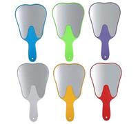 Miroirs à main avec poignée 6 pièces miroirs de poche mignons en forme de dent pour clinique dentaire barbier ou coiffure