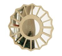 Miroirs bohèmes pour décoration murale - Bois acrylique 30,5 x 30,5 cm Miroir mural rustique vintage avec design esthétique bohème | Miroir décoratif en bois pour salle de bain, chambre à coucher