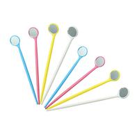 Miroirs buccaux dentaires, miroir à bouche jetable de 100 pcs, outils dentaires portables avec poignée non glissée, outil d'élimination de la plaque dentaire léger de 6,3x0,8 pouces couleur aléatoire