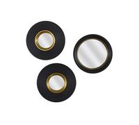 The Home Deco Factory - Miroirs convexes X 3 Diam. 25.5 cm - Noir et Doré - Lounge Édition Noir