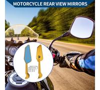 Miroirs De Rétroviseurs Latéraux De Guidon De Moto En Aluminium Réglable En Forme Prismatique 1 Ensemble Ton Or M8/M10