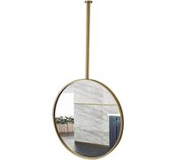 Miroirs décoratifs muraux, miroir rond, miroir suspendu au plafond, miroir à cadre doré for salle de bain, miroir de maquillage, perche personnalisable Miroirs de salle de bain(19.7"L x 19.7"W)
