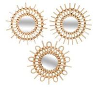 Miroirs en rotin Soleil x3 Atmosphera Beige G