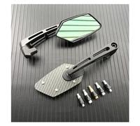 Miroirs Guidon Moto Noir Carbone Bleu Rouge Or Argent Moto Rétroviseur Scooter E-bike Rotatif HD Pour Vision Rétroviseurs Latéraux 8mm 10mm Latéraux Moto Miroir(Carbon)