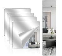 Miroirs muraux en acrylique pleine longueur, autocollants en acrylique, 20,3 x 20,3 cm, petites feuilles de miroir en plastique flexible pour chambre à coucher, maison, salle de sport (20,3 x 20,3 cm)