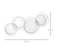 Miroirs Muraux HOMCOM 3 pièces en Métal Argenté Décoration de Mur Ronde Idéal pour Salon et Entrée Art Mural Élégant