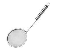 Miroitement Cuillère Droite En Acier Inoxydable Maille Longue Poignée Chaude Pot Écumoire Graisse Mousse Cuisine Maison (Petit)