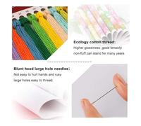 MIRONS 11CT Broderie Point de Croix Kit, Filles, fleurs et chats Kit Broderie Point de Croix Compté Pré Imprimé Débutant 40x50cm