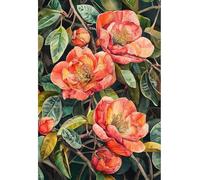 MIRONS 11CT Broderie Point de Croix Kit, Fleurs Kit Broderie Point de Croix Compté Pré Imprimé Débutant 40x50cm