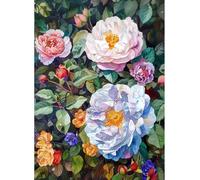 MIRONS 11CT Canevas Broderie Point de Croix Kit Complet, Fleurs DIY Crafts Kits de Couture à la Main Broderie Estampée pour les Débutants Motif Pré-imprimé 40x50cm