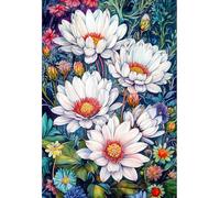 MIRONS 11CT Canevas Broderie Point de Croix Kit Complet, Fleurs DIY Crafts Kits de Couture à la Main Broderie Estampée pour les Débutants Motif Pré-imprimé 40x50cm